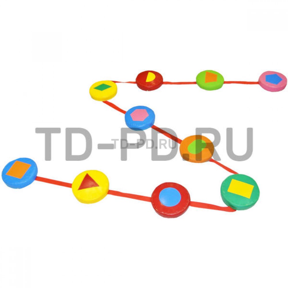 Змейка-шагайка с геометрическими фигурами, 10 предметов купить в Иваново