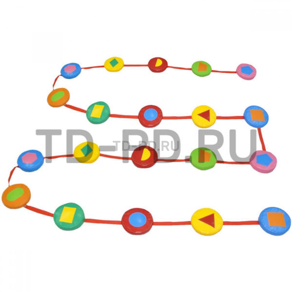 Змейка-шагайка с геометрическими фигурами, 20 предметов купить в Иваново